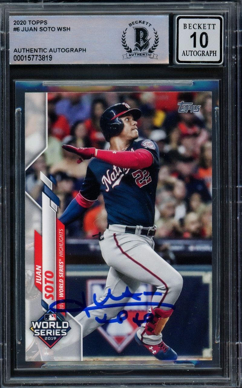 Juan Soto Autographed 2020 Topps World Series Card #6 New