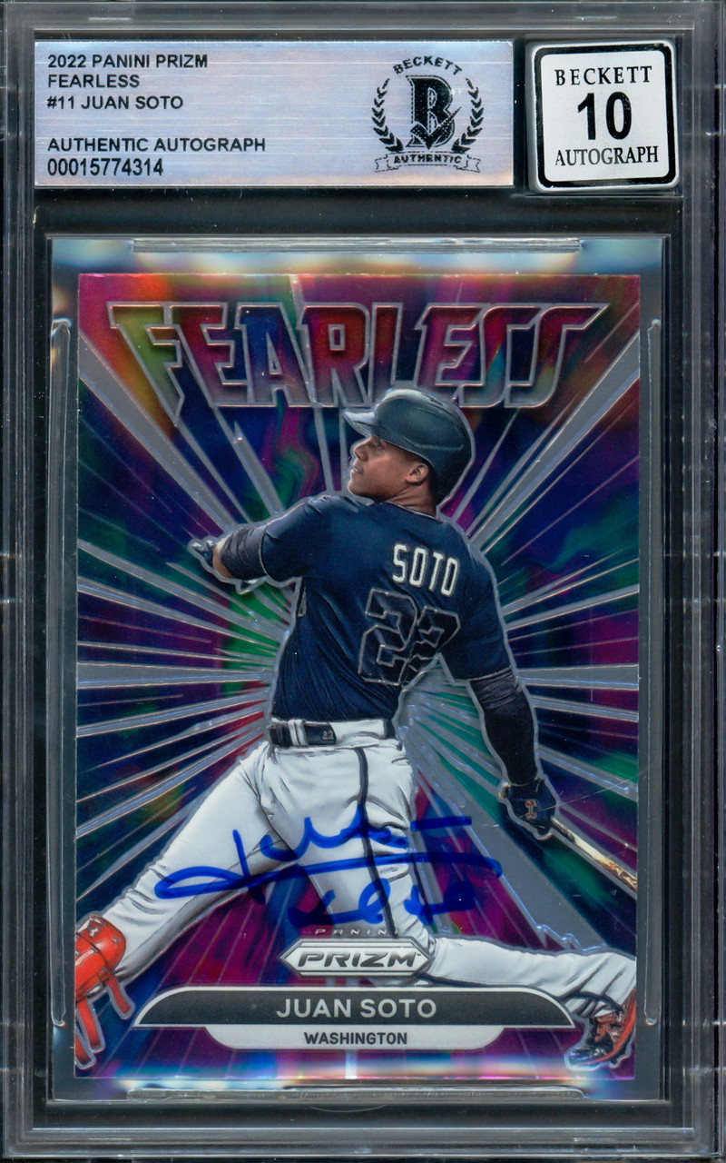 Juan Soto Autographed 2022 Panini Prizm Fearless Card #FL-11 Washington  Nationals Auto Grade Gem Mint 10 Beckett BAS #15774314 - Mill Creek Sports