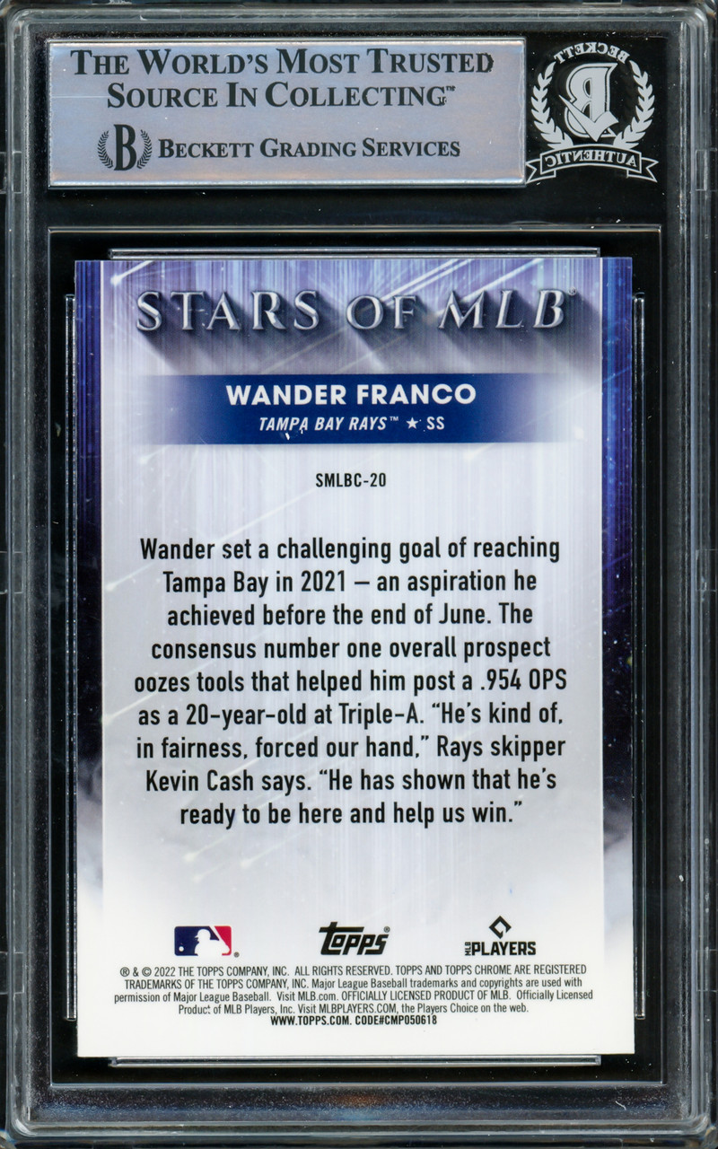 Wander Franco Autographed 2022 Panini Chronicles Luminance Rookie Card #11  Tampa Bay Rays Auto Grade Gem Mint 10 Beckett BAS #15772456 - Mill Creek  Sports