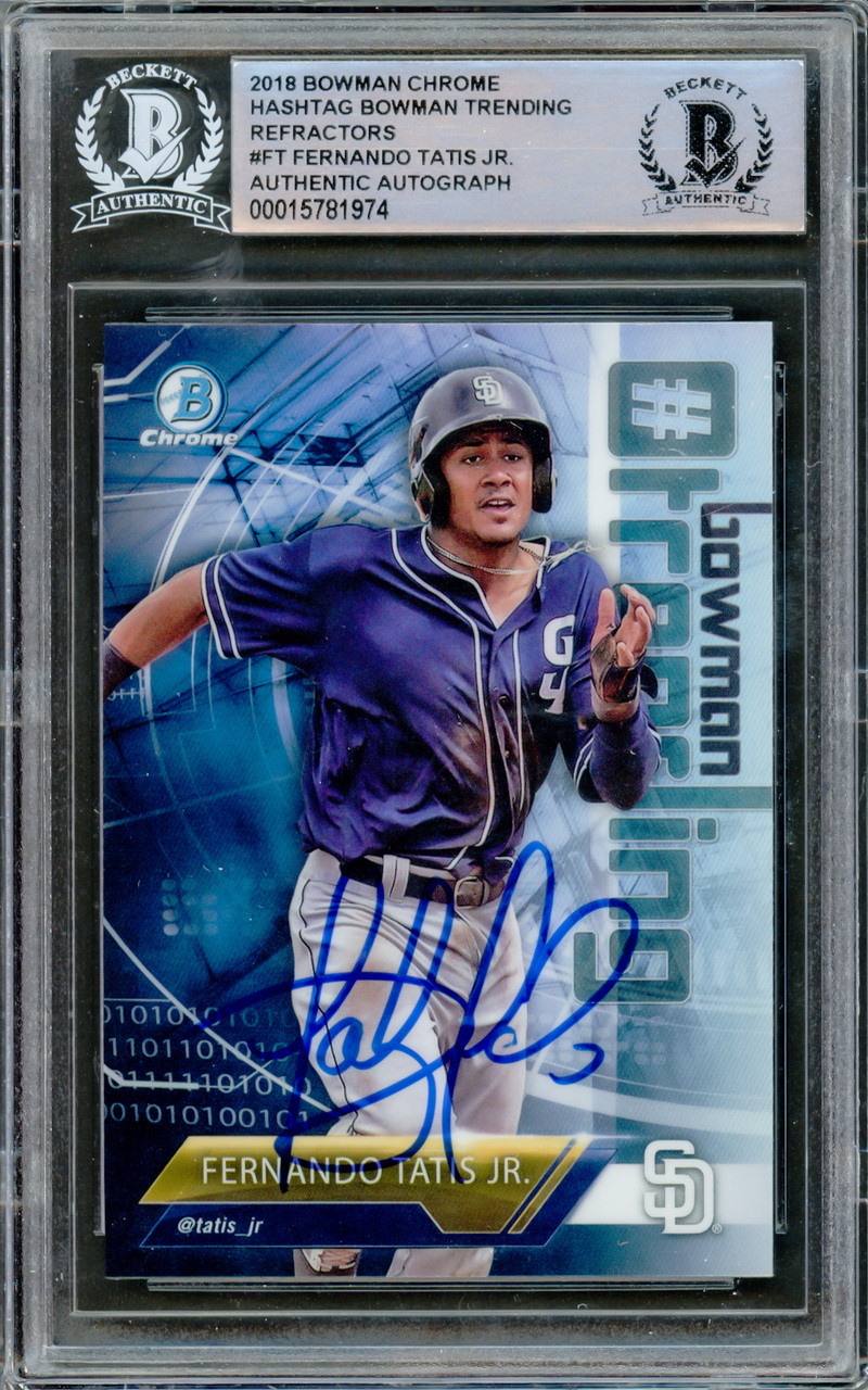 Fernando Tatis Jr. Autographed 2018 Bowman Chrome Trending Rookie