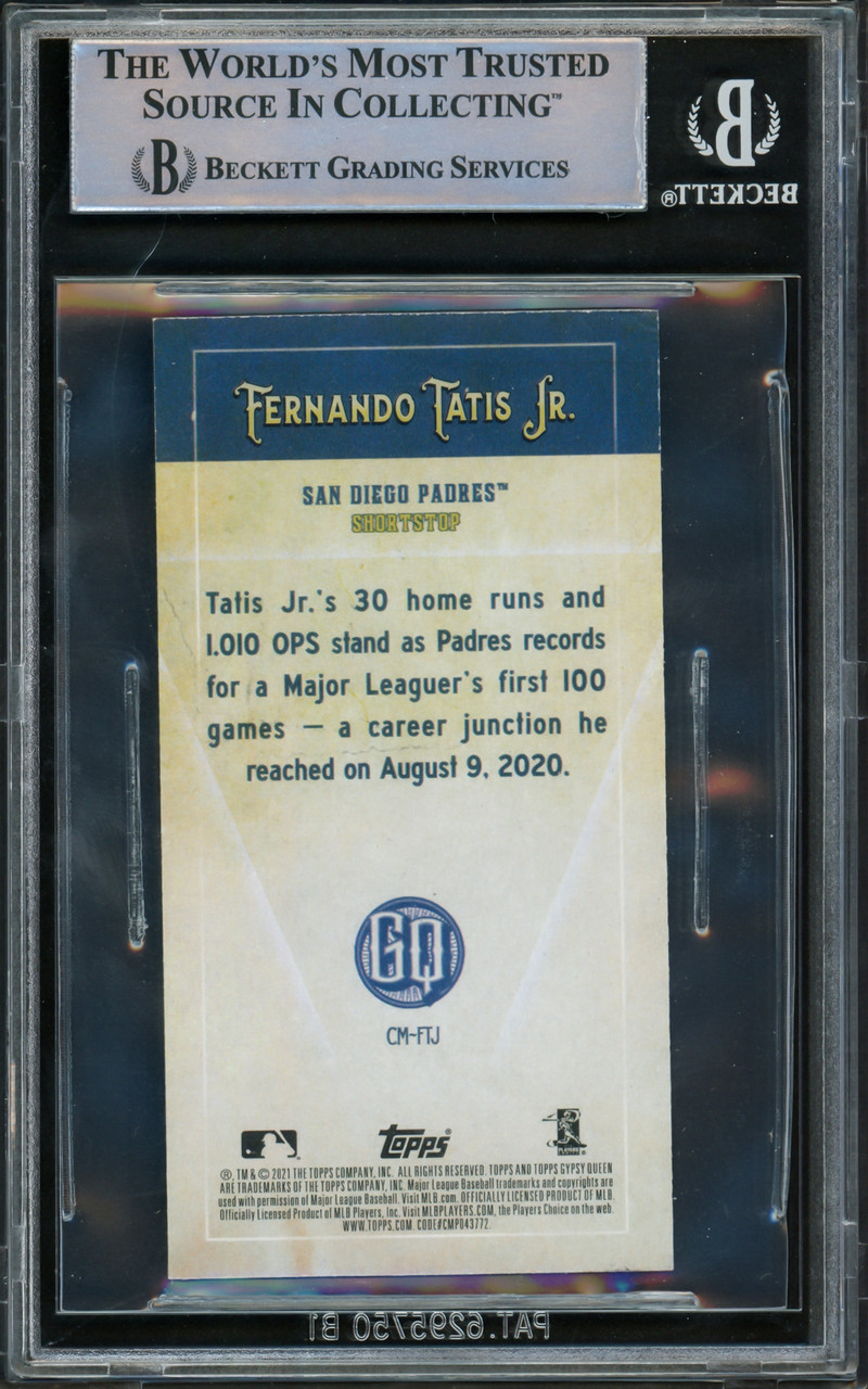 Fernando Tatis Jr. Autographed 2021 Topps Card #1 San Diego Padres Beckett  BAS Stock #216877