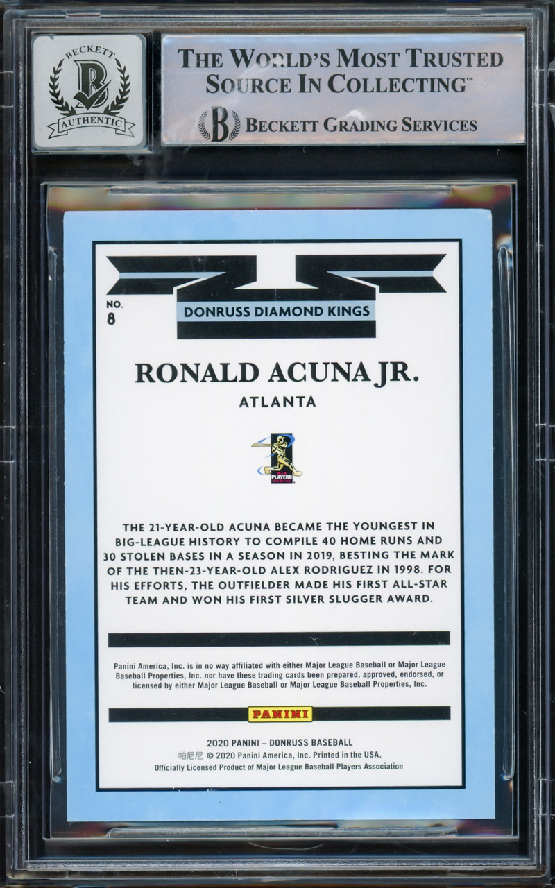 Ronald Acuna Jr. Autographed 2019 Donruss Optic Diamond Kings Card #16  Atlanta Braves Beckett BAS #15866418 - Mill Creek Sports