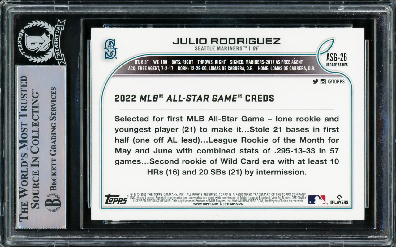 2022 TOPPS UPDATE JULIO RODRIGUEZ SEATTLE MARINERS ALL STAR GAME