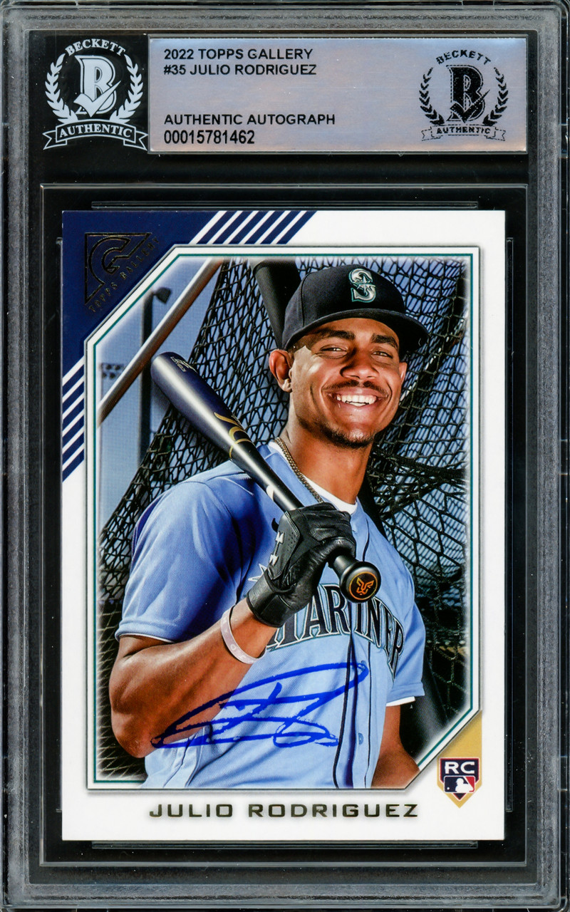 Julio Rodriguez Autographed 2022 Topps Gallery Rookie Card #35 Seattle  Mariners Beckett BAS #15781462