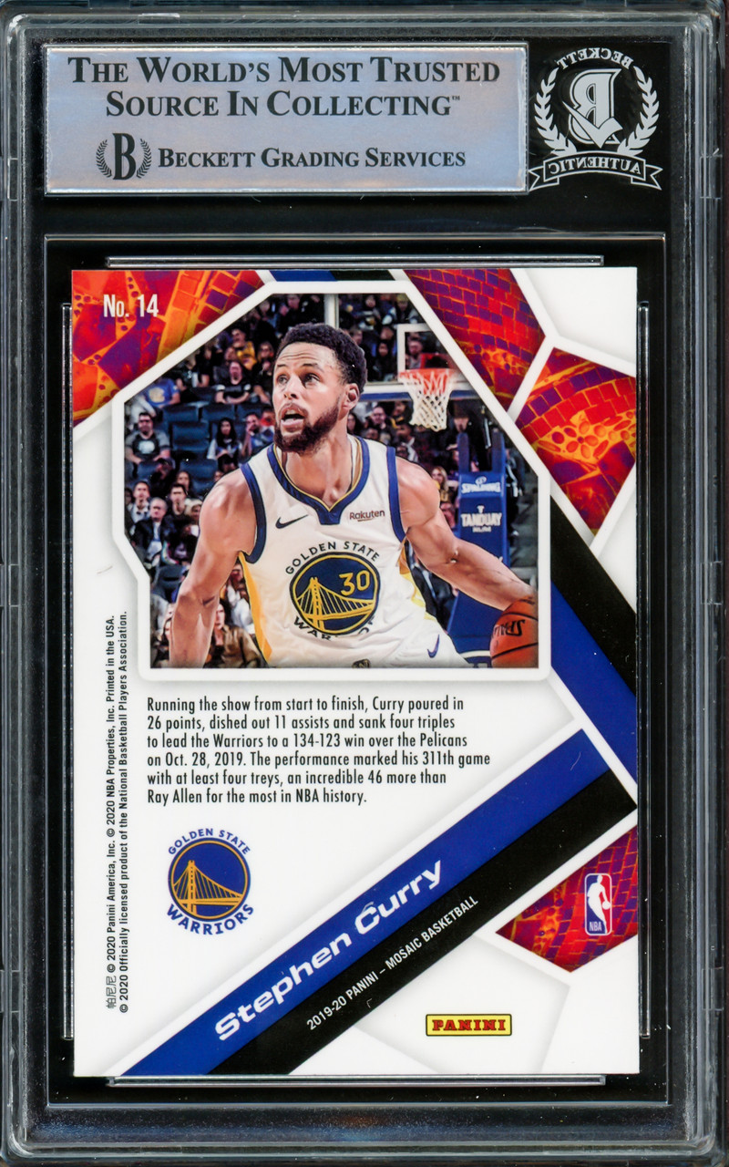 Stephen Curry Autographed 2019-20 Panini Mosaic Card #70 Golden State  Warriors Beckett BAS Stock #216851