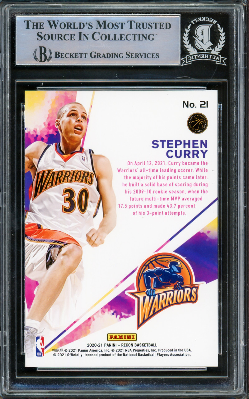 Stephen Curry Autographed 2019-20 Panini Mosaic Card #70 Golden State  Warriors Beckett BAS Stock #216851