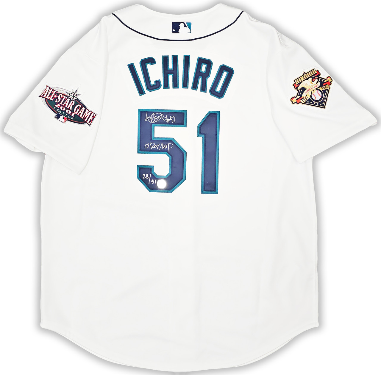 Seattle Mariners Ichiro Suzuki Autographed Blue Authentic Mitchell & Ness  Jersey Size 48 #51 IS Holo Stock #209044 - Mill Creek Sports