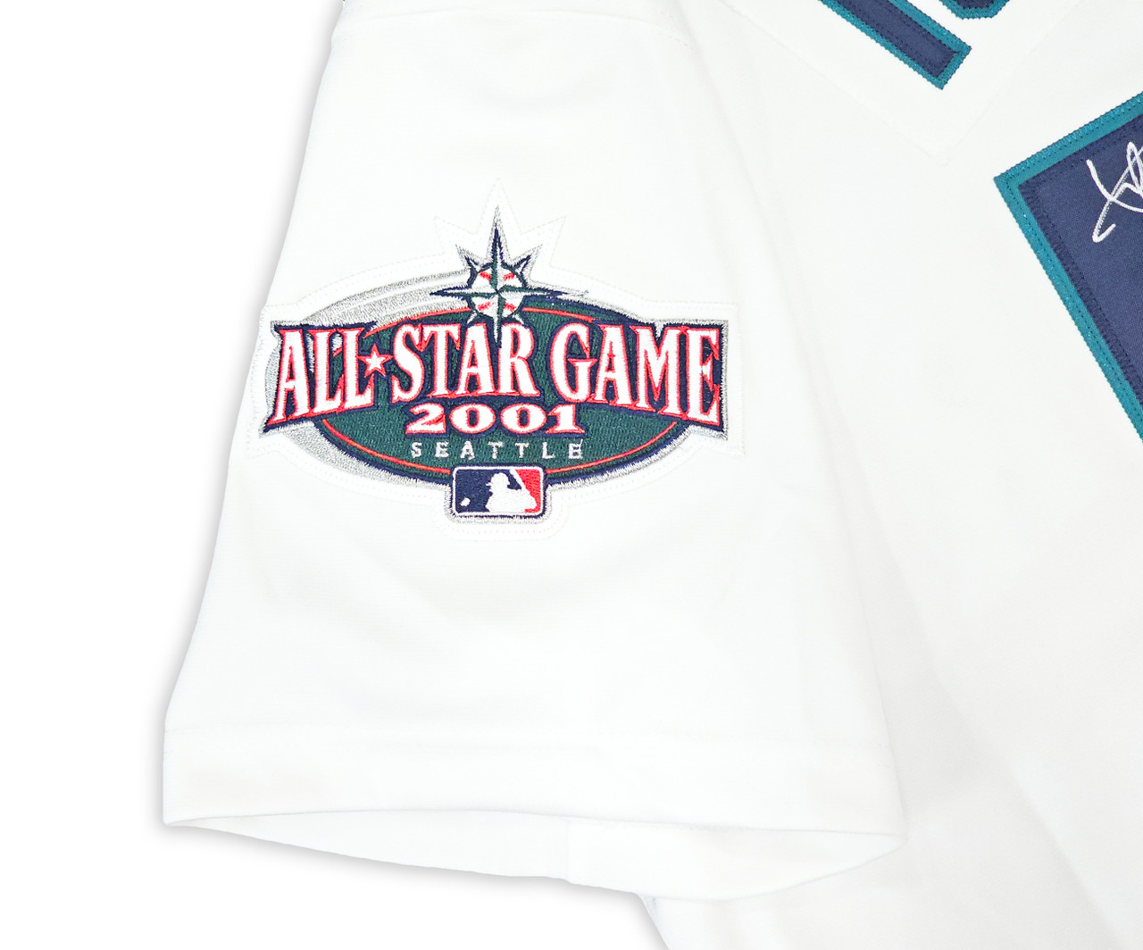 Seattle Mariners Ichiro Suzuki Autographed White Authentic Mitchell & Ness  2001 All Star Patch Jersey Size 44 01 ROY/MVP IS Holo Stock #217973