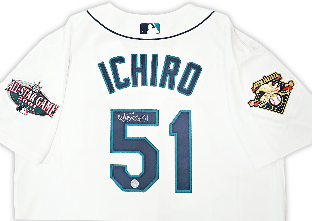 Mitchell & Ness on X: Two of Seattle's Most Legendary The 2001 Ichiro  Suzuki Seattle Mariners Authentic Jersey and 1997 Ken Griffey Jr. Authentic  Jersey are now available at  MLB trademarks