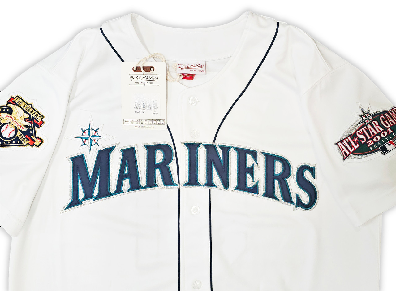 Men's Seattle Mariners Ichiro Suzuki Mitchell & Ness White 2001 MLB  All-Star Game Cooperstown Collection Authentic Jersey