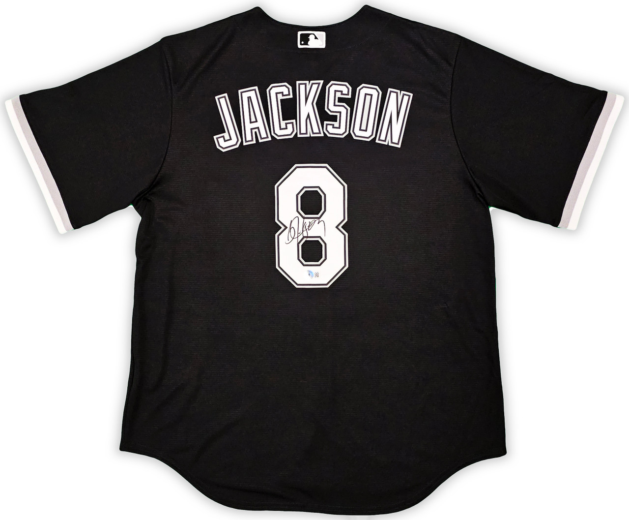 Chicago White Sox Bo Jackson Autographed White Pinstripe Nike Jersey Size L  Beckett BAS Witness Stock #218040