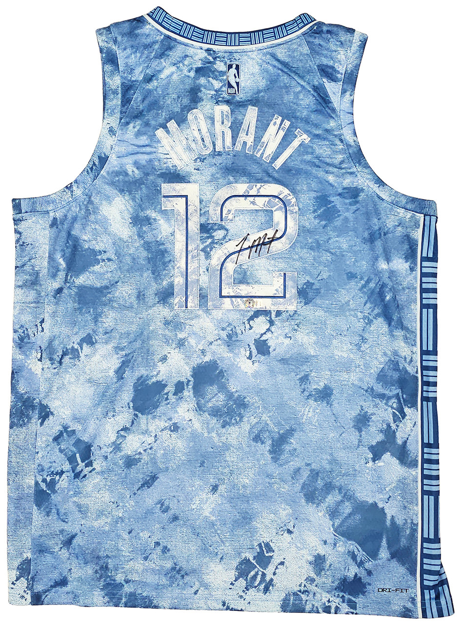 Memphis Grizzlies Ja Morant Autographed Framed Light Blue Fanatics Jersey  ROY 20 Beckett BAS QR Stock #212659 - Mill Creek Sports