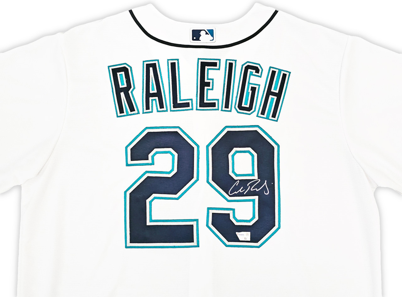 Seattle Mariners Cal Raleigh Autographed White Nike Jersey Size XL Fanatics  Holo Stock #218611
