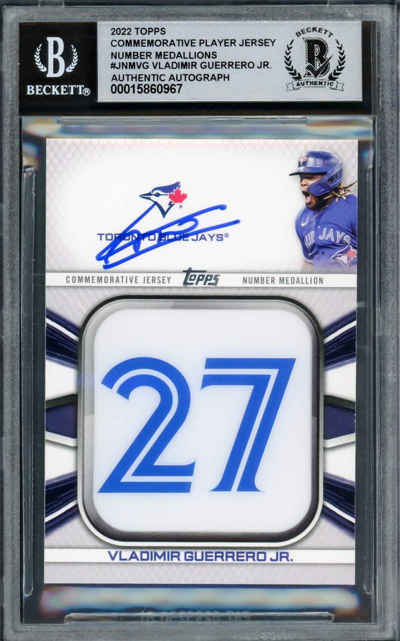 Vladimir Guerrero Jr. Autographed 2022 Topps Jersey Number Card #JNM-VG  Toronto Blue Jays Auto Grade Gem Mint 10 With Relic Beckett BAS Stock  #218661 - Mill Creek Sports