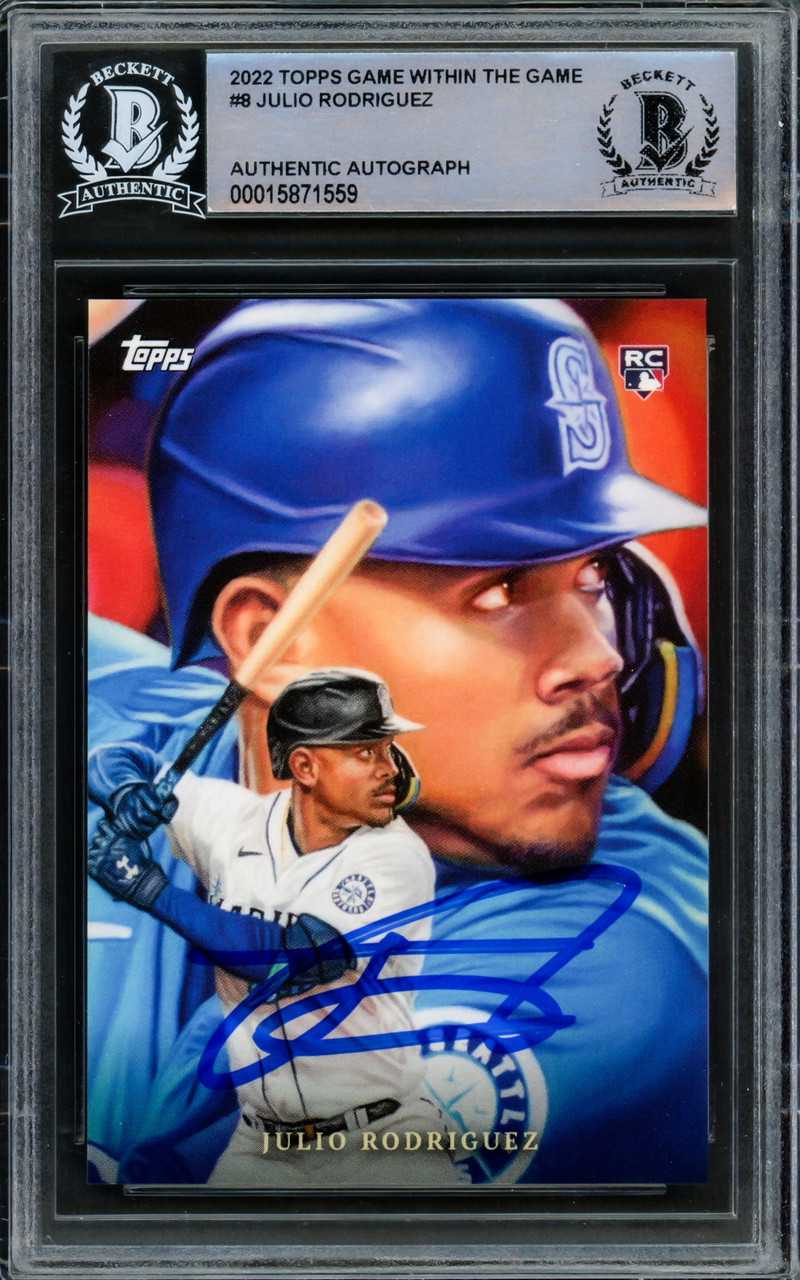 Julio Rodriguez Autographed 2022 Topps Update Rookie Card #US97 Seattle  Mariners Beckett BAS Stock #216868 - Mill Creek Sports