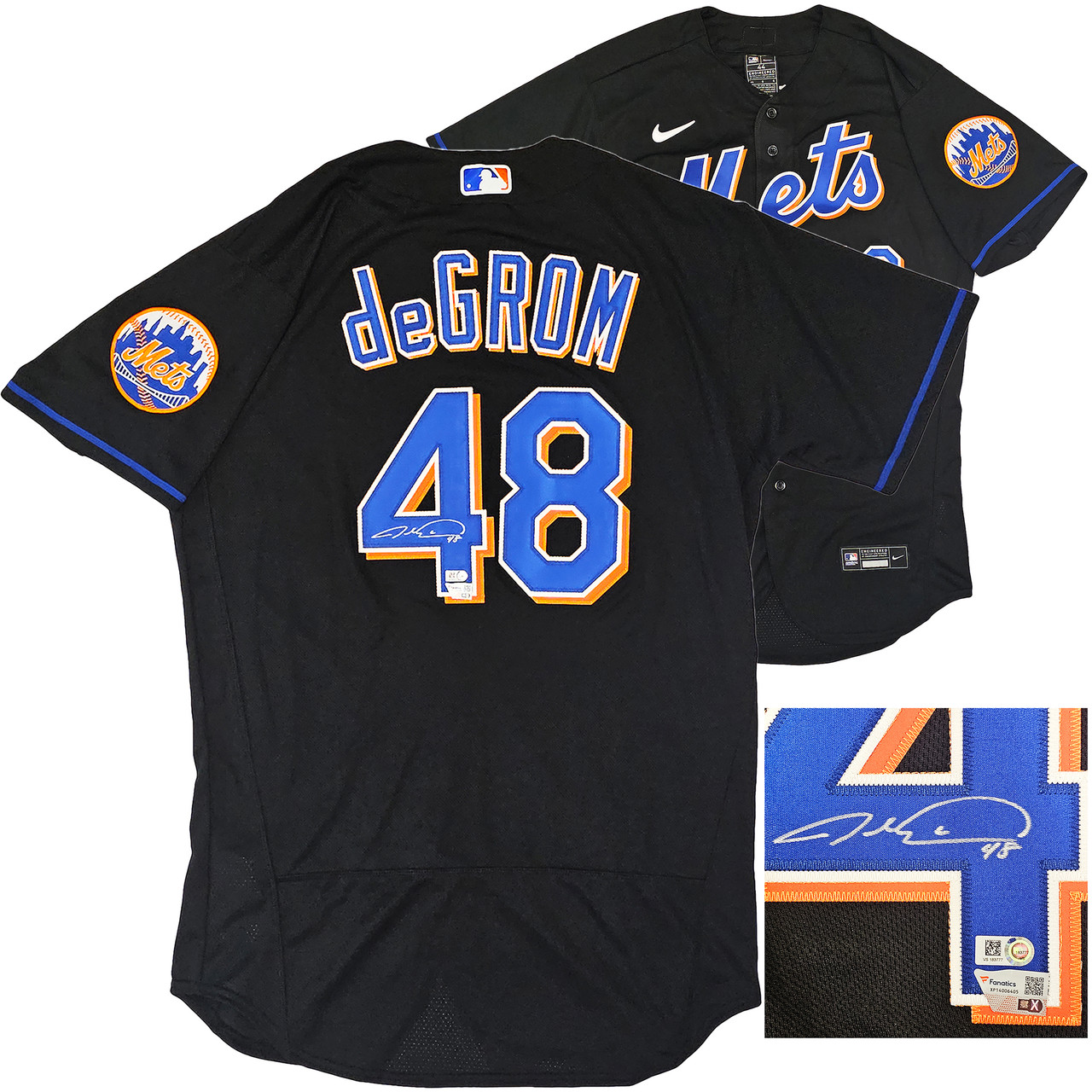 New York Mets Jacob deGrom Autographed Black Nike Authentic Jersey