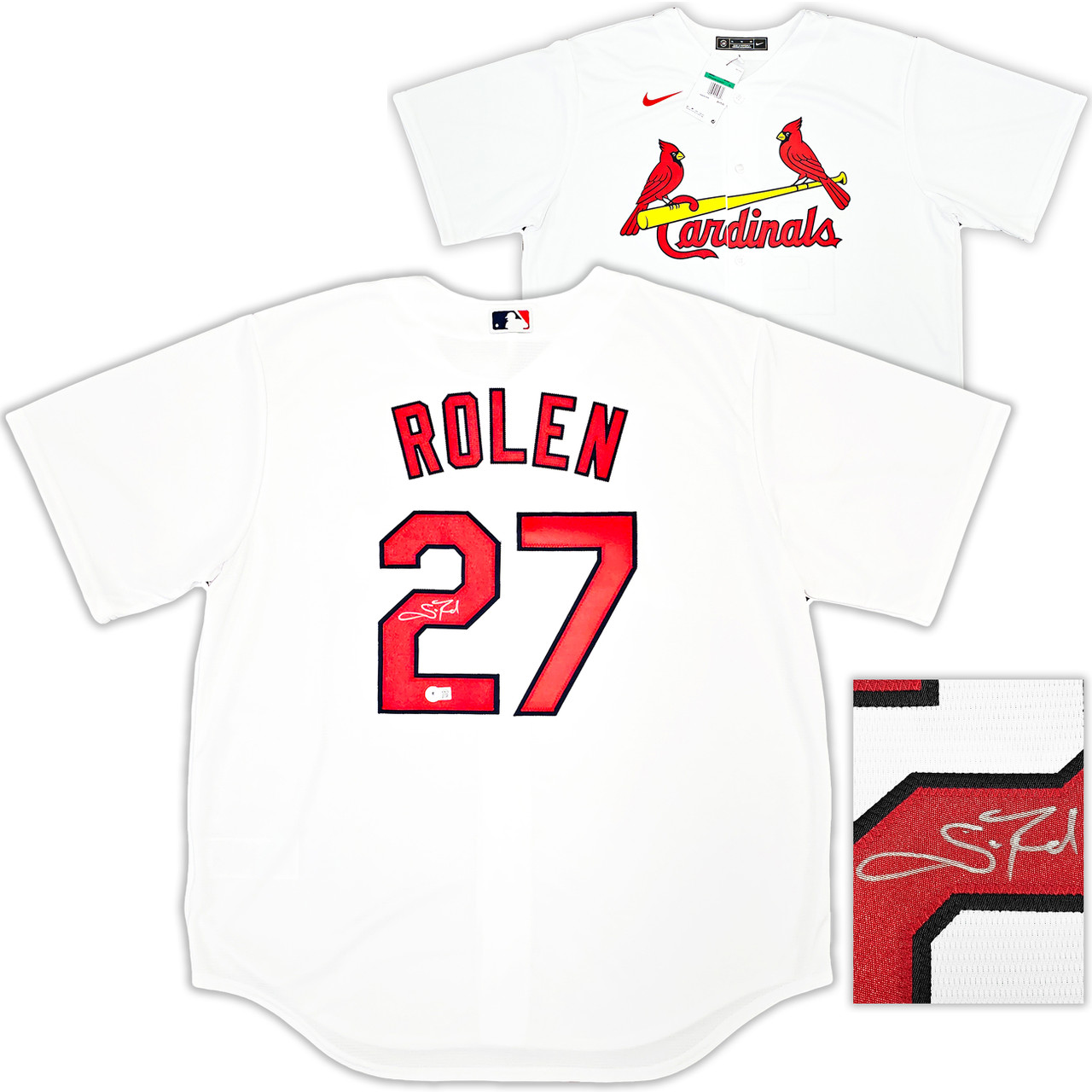 St. Louis Cardinals Scott Rolen Autographed White Nike Jersey Size XL  Beckett BAS Witness Stock #218755