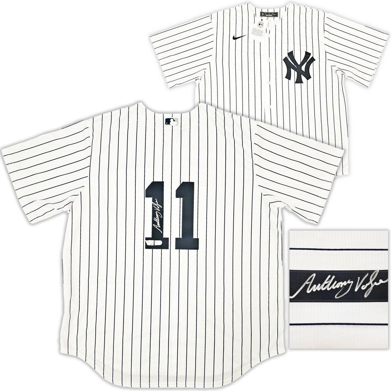 New York Yankees Anthony Volpe Autographed White Nike Jersey Size