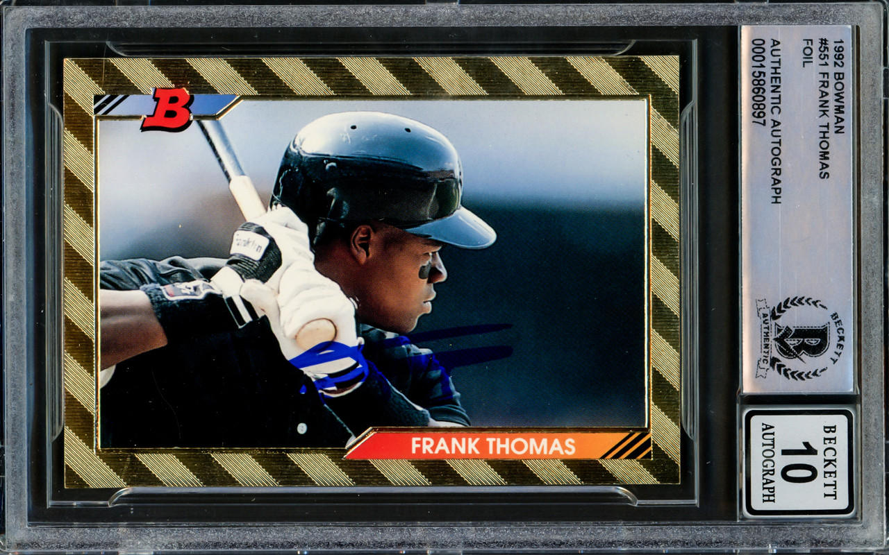 Frank Thomas Autographed 1992 Bowman Gold Foil Card #551 Chicago