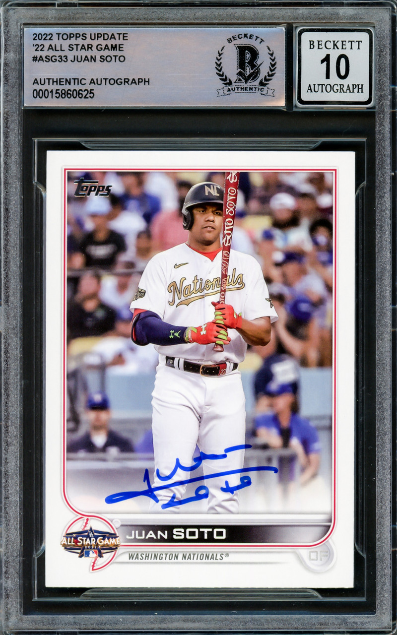 Juan Soto Autographed 2022 Topps Update Card #US68 Washington Nationals  Auto Grade Gem Mint 10 Beckett BAS #15860624 - Mill Creek Sports