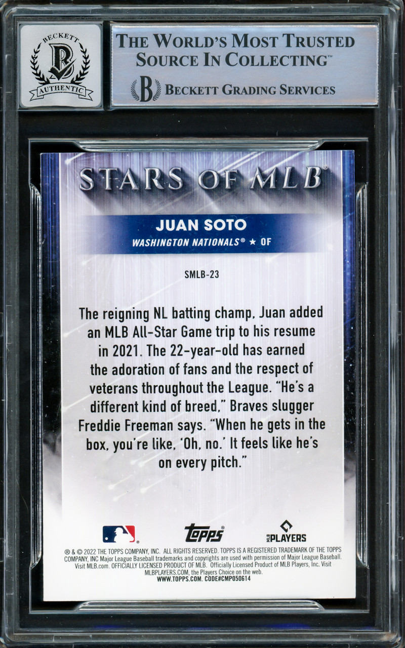 Juan Soto 2022 Definitive MLB Logoman Auto 1/1 Game Used Logo