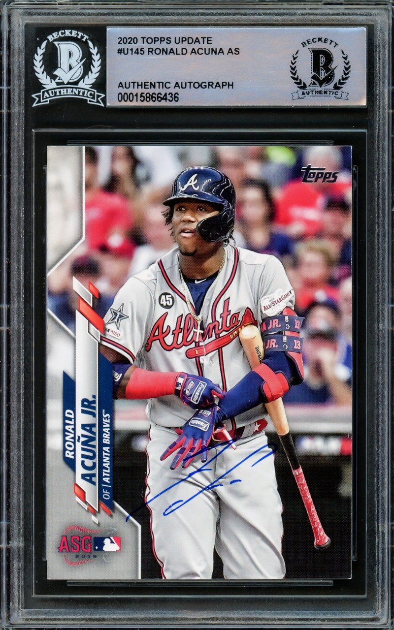 Ronald Acuna Jr. Autographed 2020 Topps Update Card #U-145 Atlanta Braves  Beckett BAS #15866436