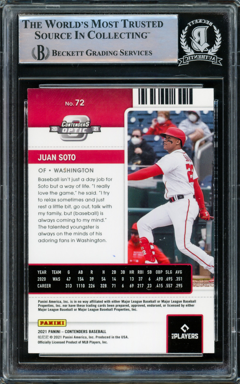 Juan Soto Autographed Signed 2021 Donruss Optic Card #191 Washington  Nationals Beckett Beckett