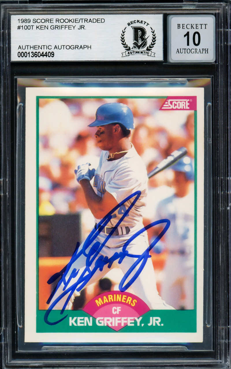 Ken Griffey Jr. Autographed 1989 Score Traded Rookie Card #100T Seattle  Mariners Auto Grade Gem Mint 10 Beckett BAS Stock #220298 - Mill Creek  Sports