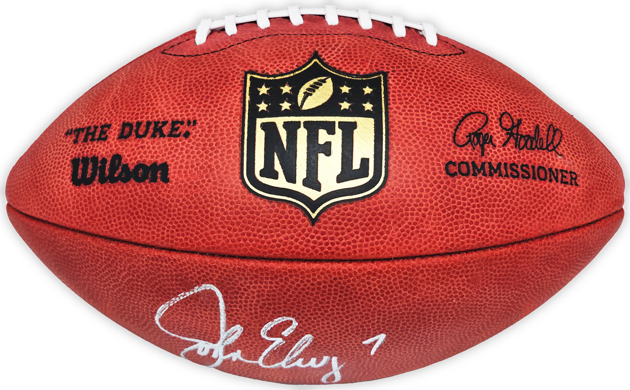 John Elway Autographed Official Leather Gold Shield Football