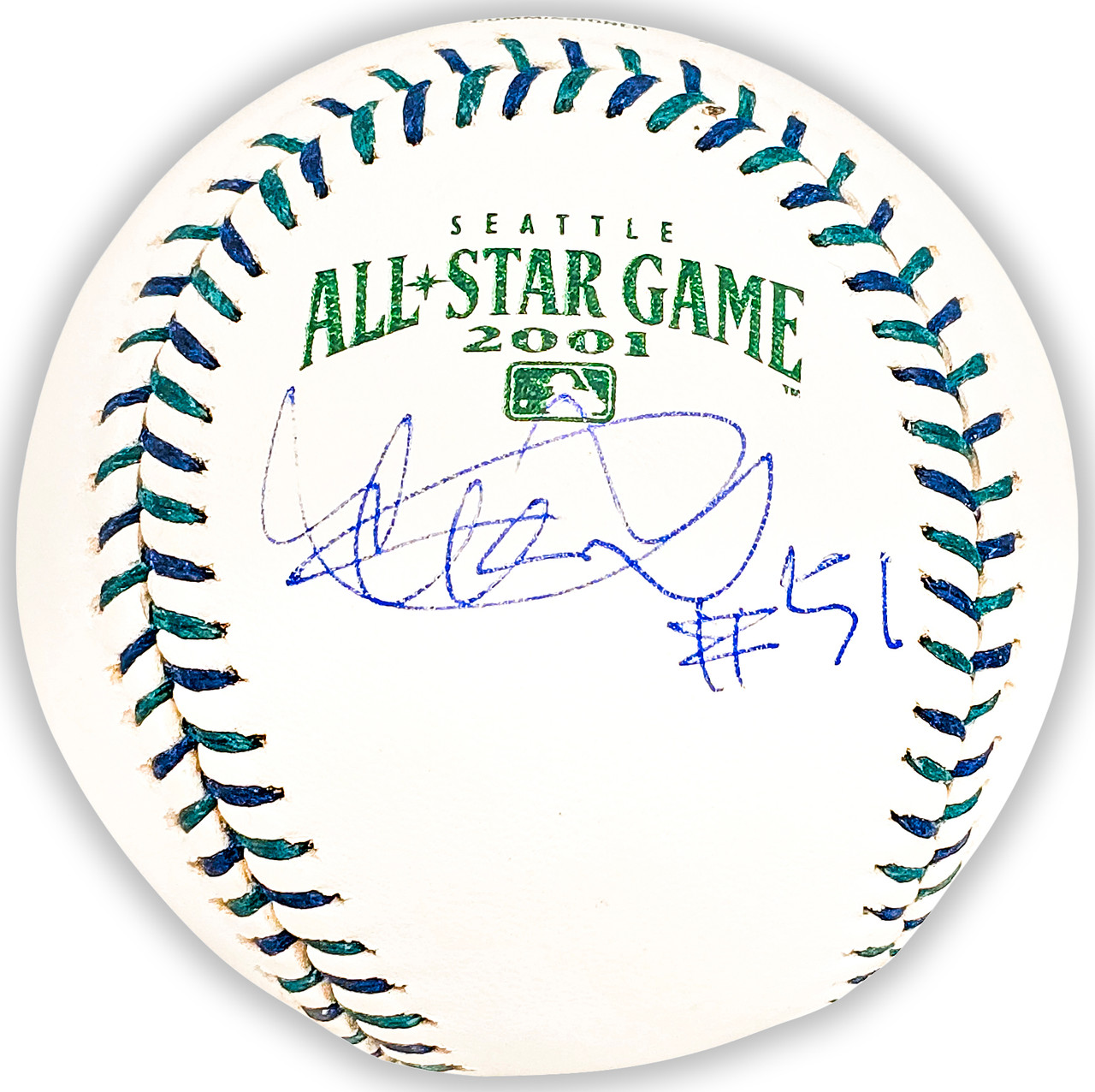 Ichiro Suzuki Autographed Official 2001 All Star Game Logo Game Baseball  Seattle Mariners 