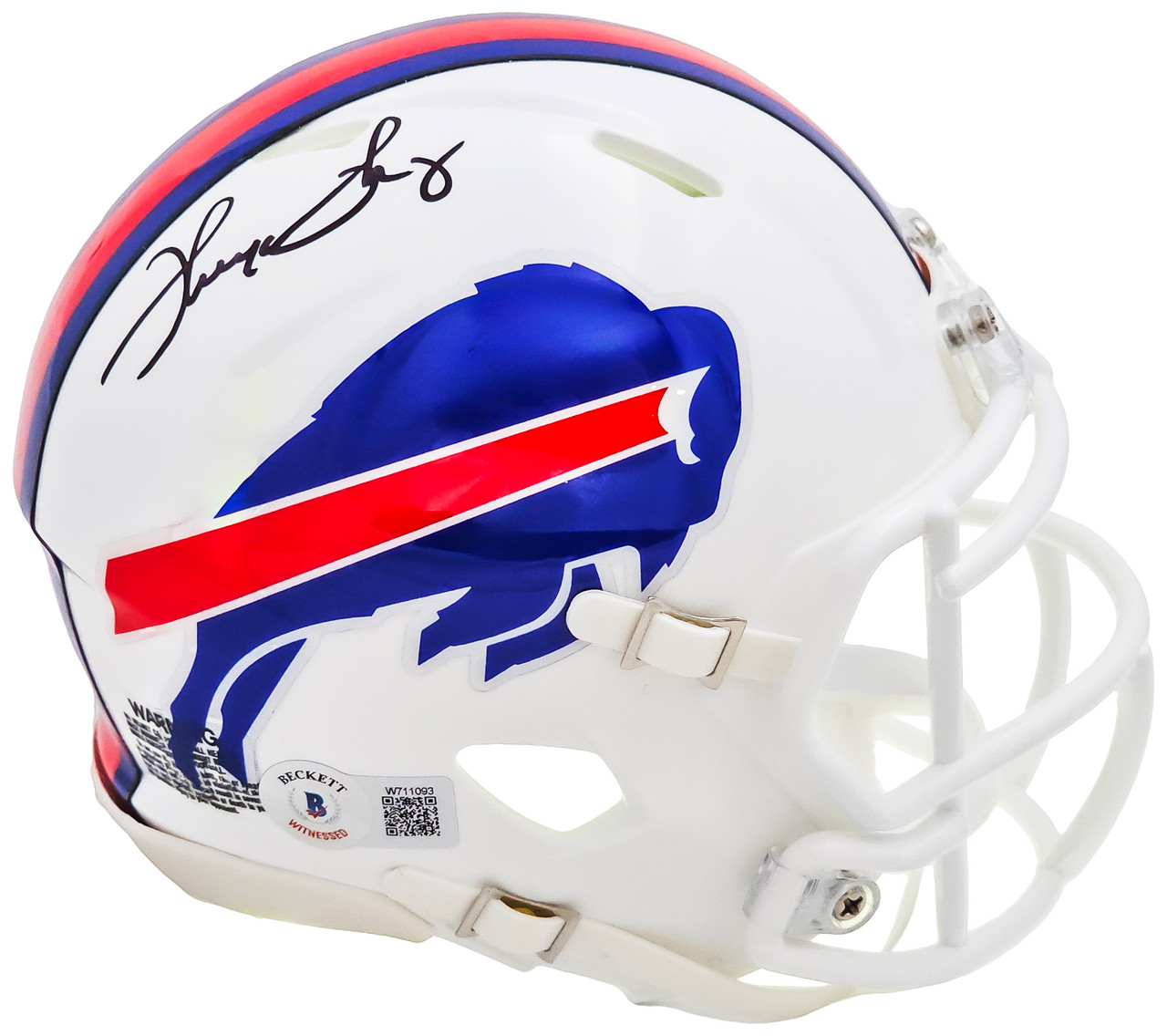 Thurman Thomas Autographed Buffalo Bills White Speed Mini Helmet