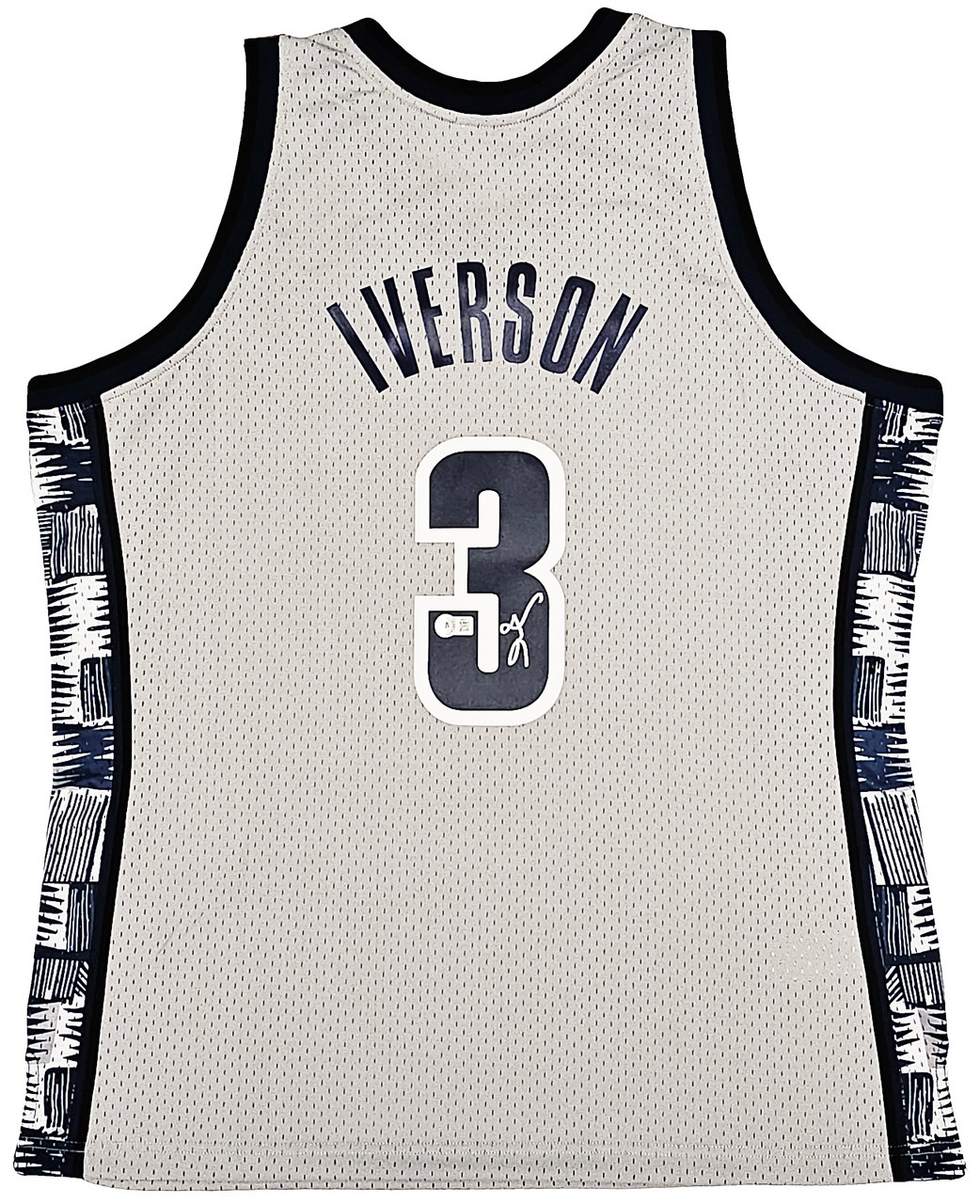 Georgetown Hoyas Allen Iverson Autographed Grey Authentic Mitchell & Ness 1995-96 College Vault Jersey Size L Beckett BAS Witness