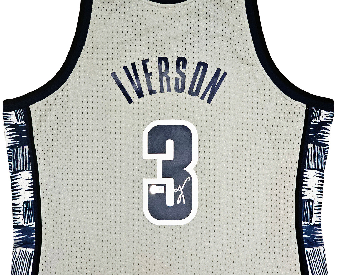 Allen Iverson Georgetown Hoyas Autographed Black Mitchell & Ness Swingman  Jersey