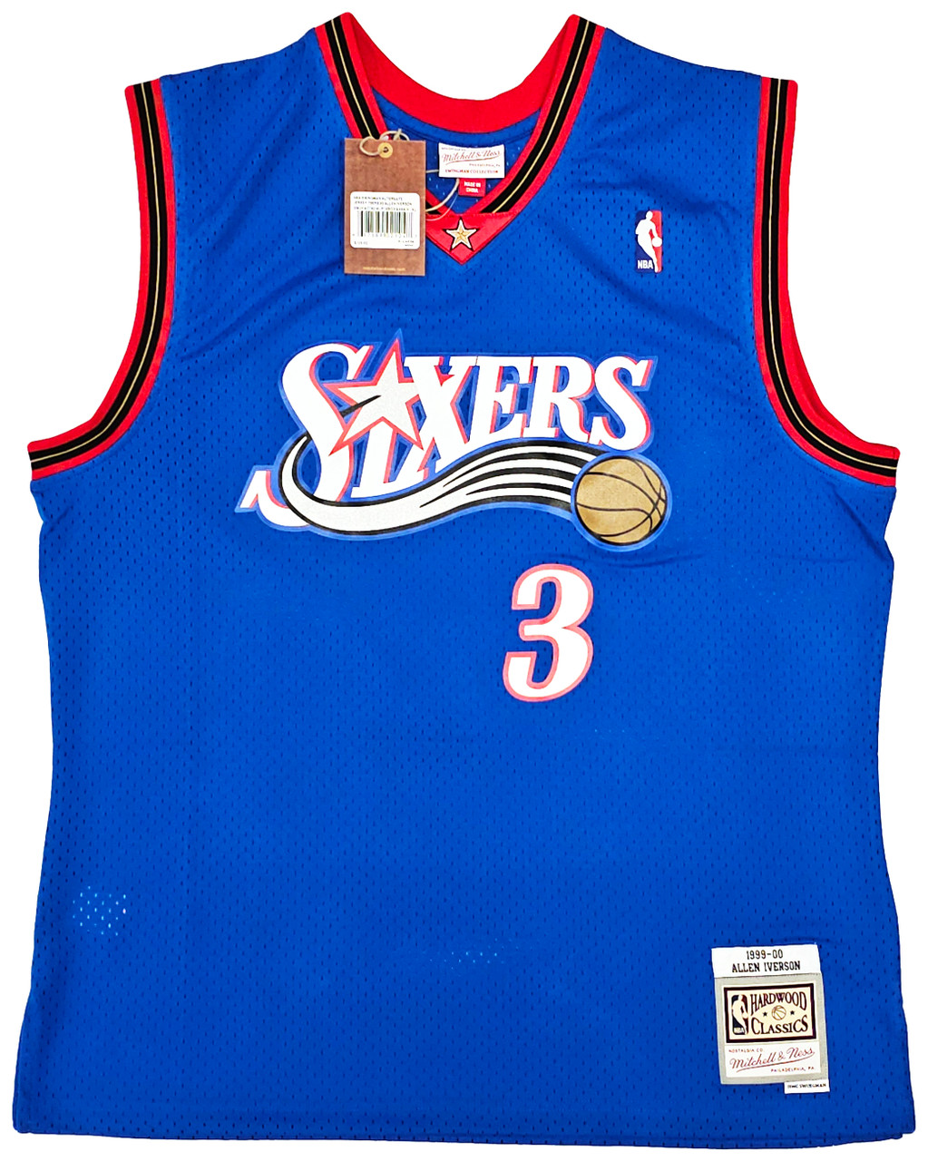 Fanatics Authentic Framed Allen Iverson Philadelphia 76ers Autographed Blue 1999-00 Mitchell and Ness Authentic Jersey