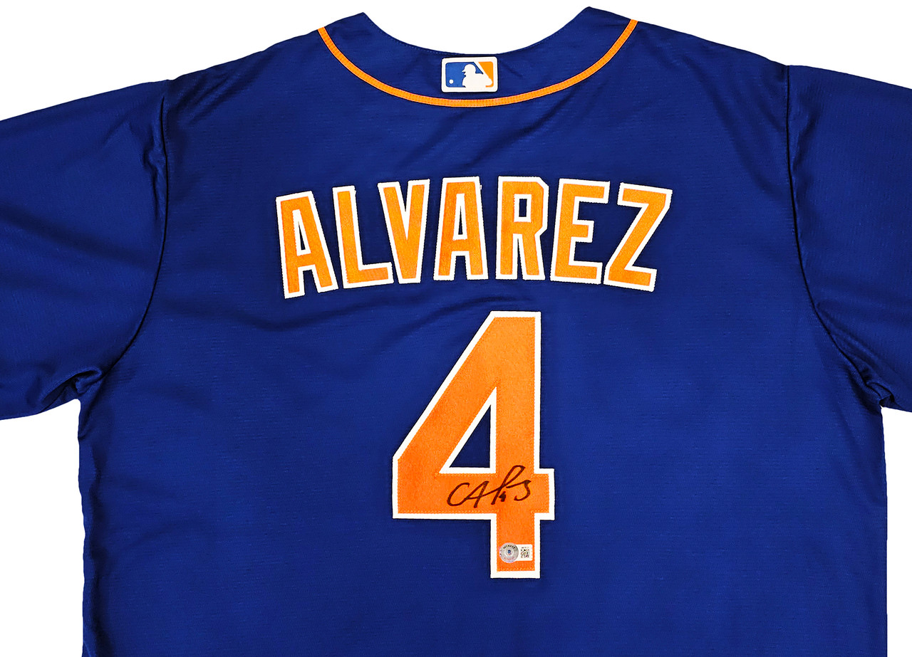New York Mets Francisco Alvarez Autographed Blue Nike Jersey Size
