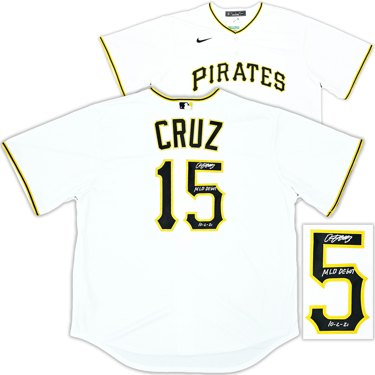 Pittsburgh Pirates Oneil Cruz Autographed White Nike Jersey Size L