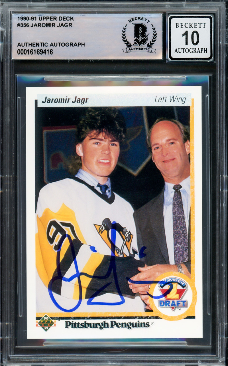 Mini Casque NHL Signé Jaromir Jagr, Pittsburgh Penguins, Avec Certificat Fanatics Authentic