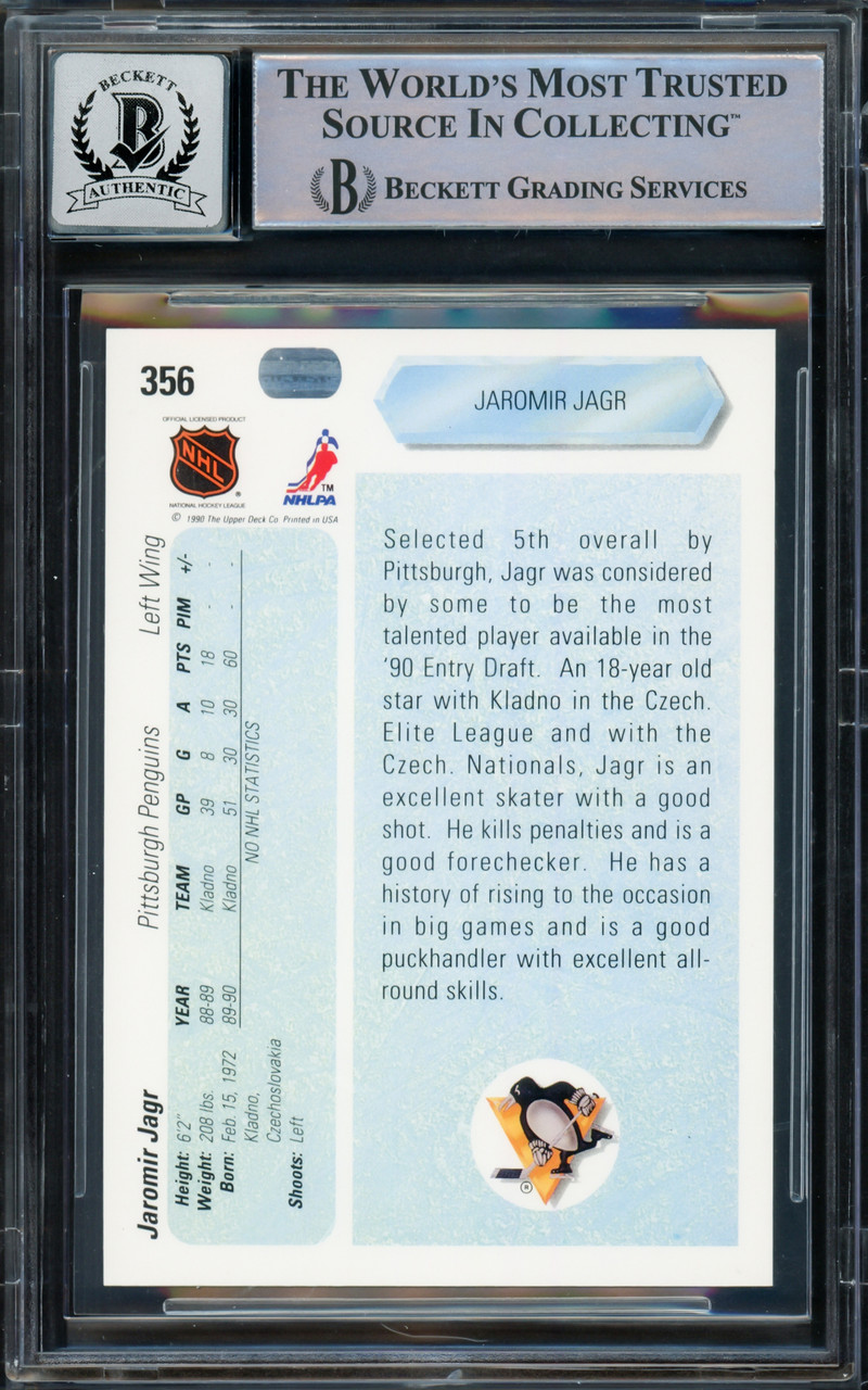 Jaromir Jagr Autographed 1990-91 Upper Deck Rookie Card #356