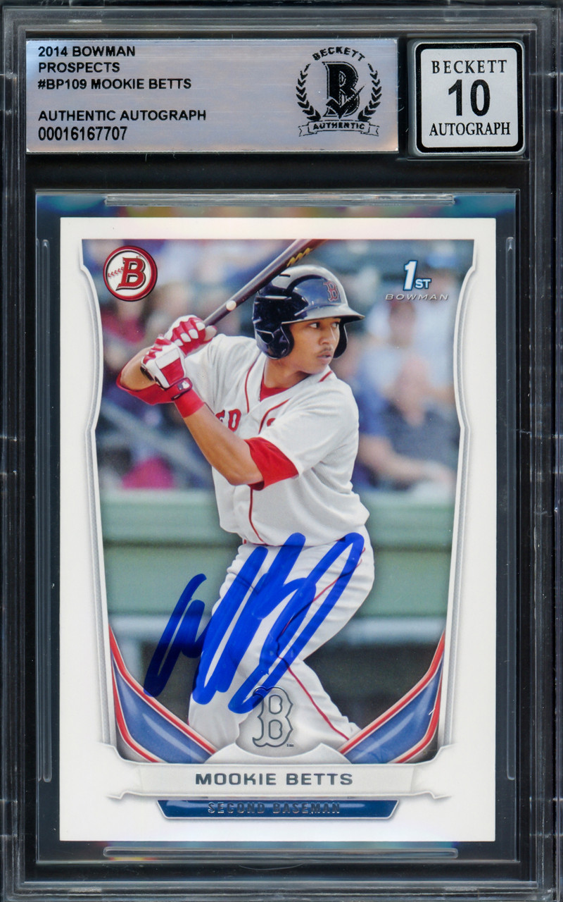 Mookie Betts Autographed 2014 Bowman Prospects Rookie Card #BP109