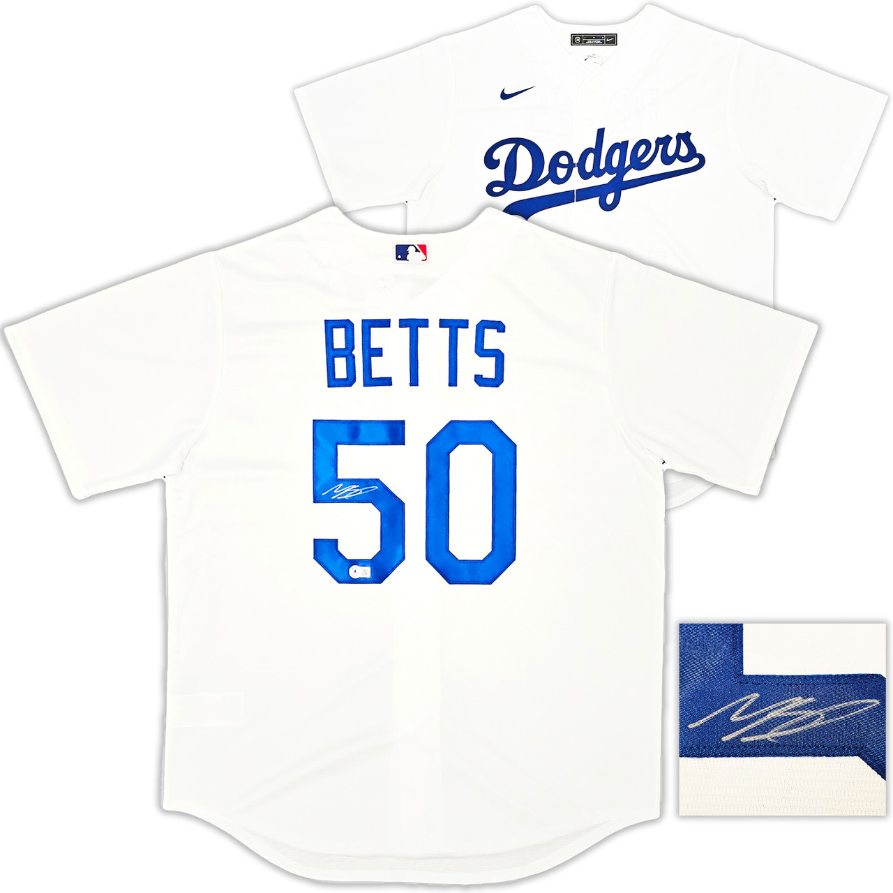 Los Angeles Dodgers Mookie Betts Autographed White Nike Jersey Size L  Beckett BAS QR Stock #220614 - Mill Creek Sports