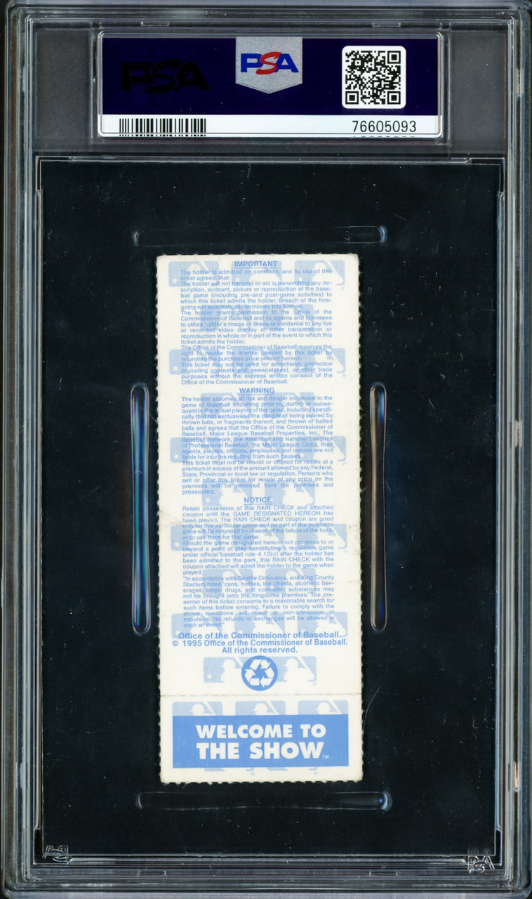 Ken Griffey Jr. Autographed October 17th, 1995 ALCS Game 6 Ticket