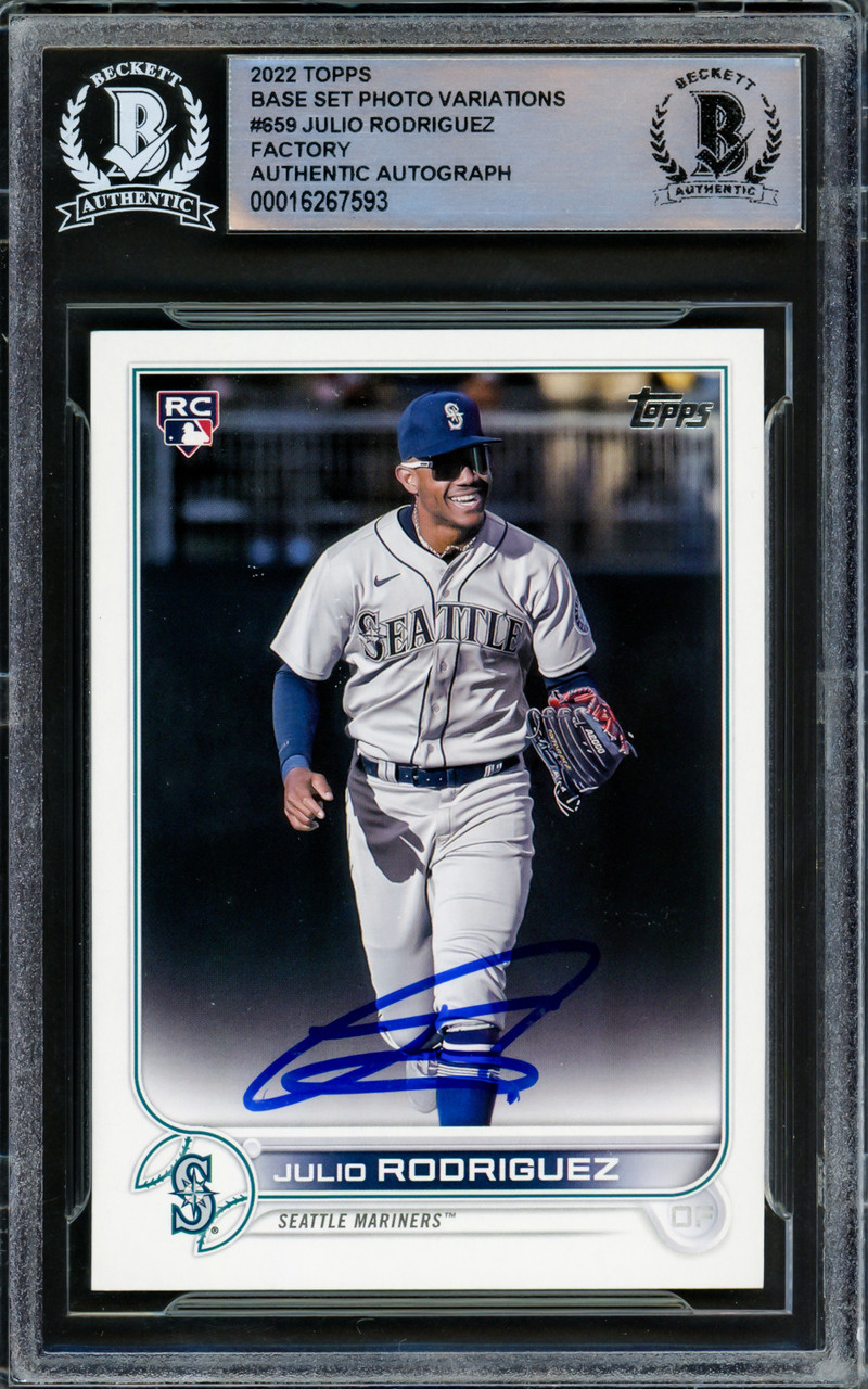 julio rodriguez フリオ ロドリゲス サインカード topps Julio Rodriguez Autographed 2022 Topps Complete Set Photo