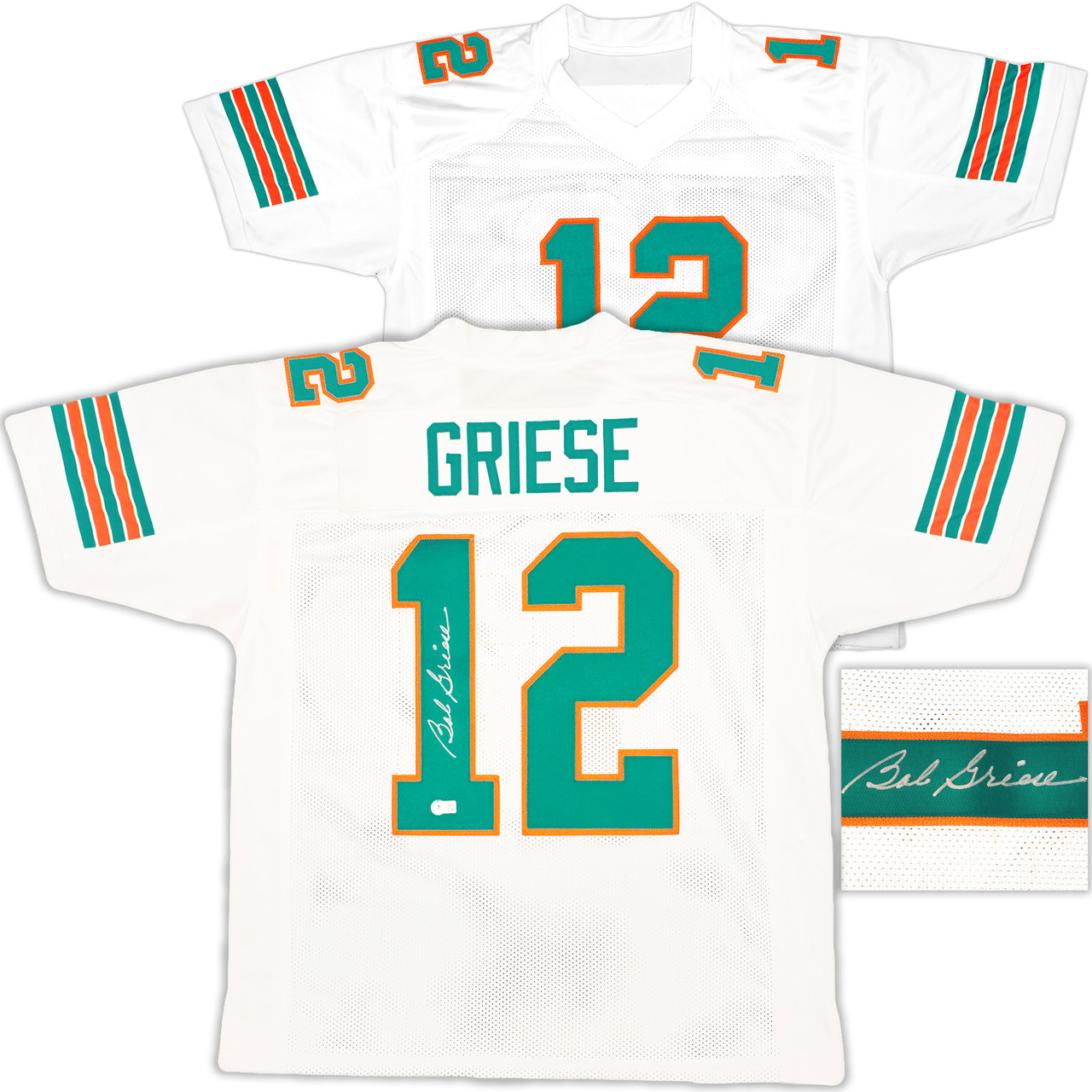 Miami Dolphins Bob Griese Autographed White Jersey Beckett BAS