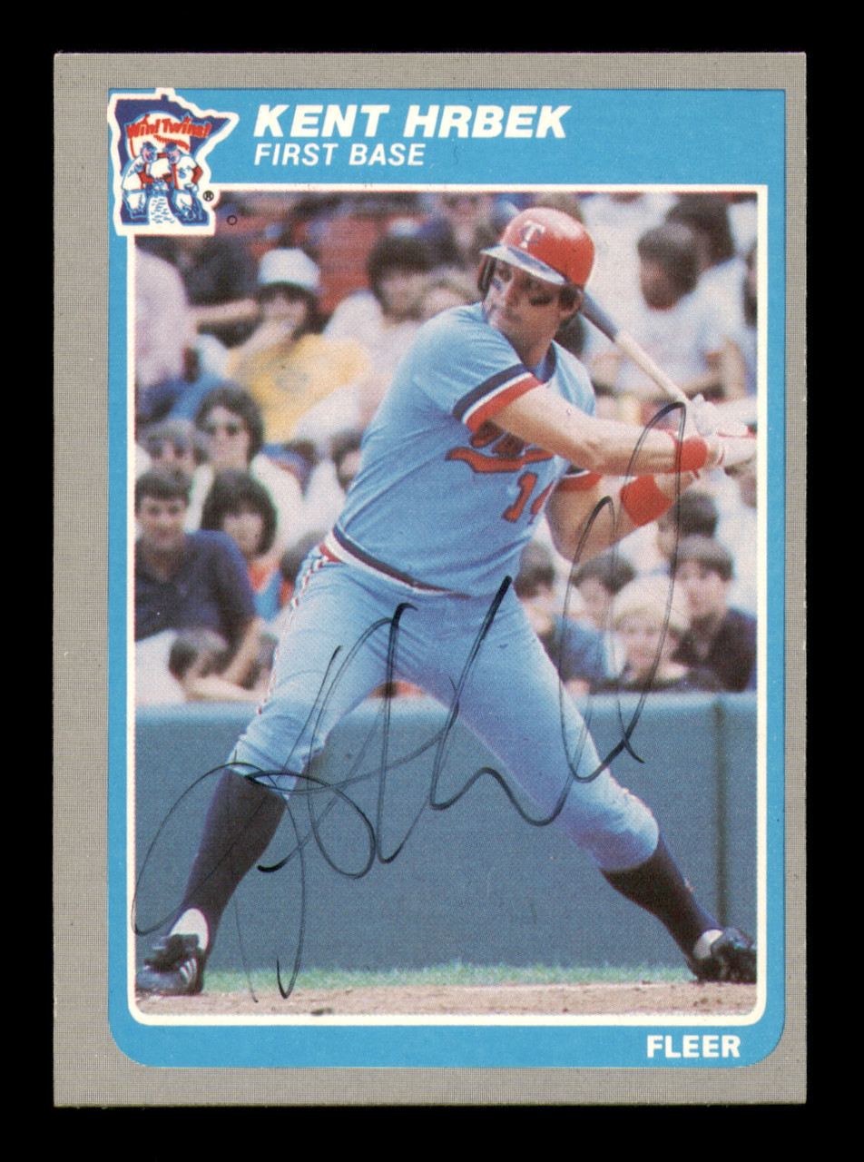 Kent Hrbek Autographed 1985 Fleer Card #281 Minnesota Twins SKU