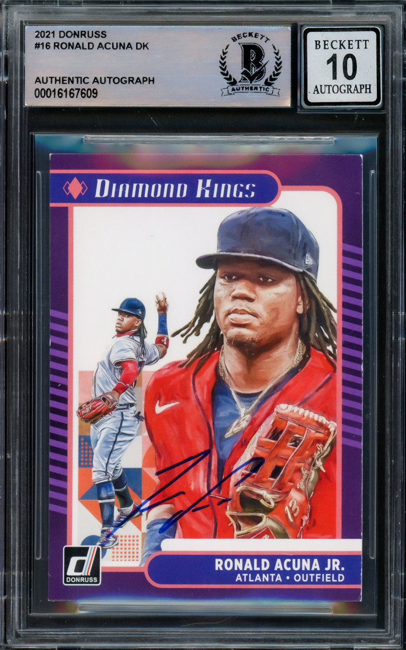 Ronald Acuna Jr. Autographed 2021 Donruss Diamond Kings Card