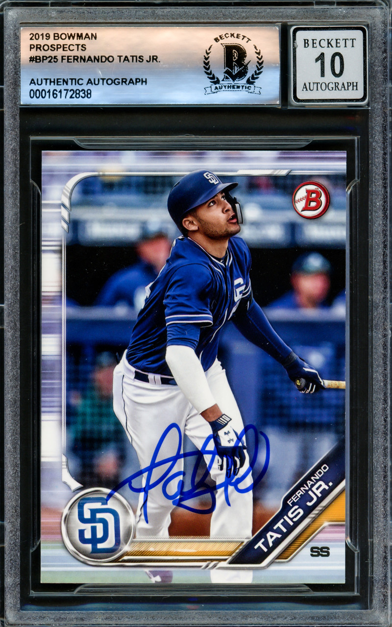Fernando Tatis Jr. Autographed 2019 Bowman Prospects Rookie Card 