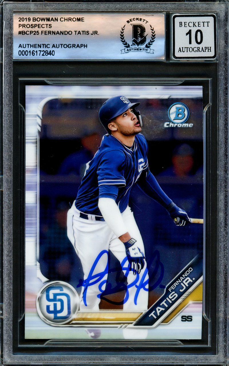 Fernando Tatis Jr. Autographed 2019 Bowman Chrome Prospects Rookie