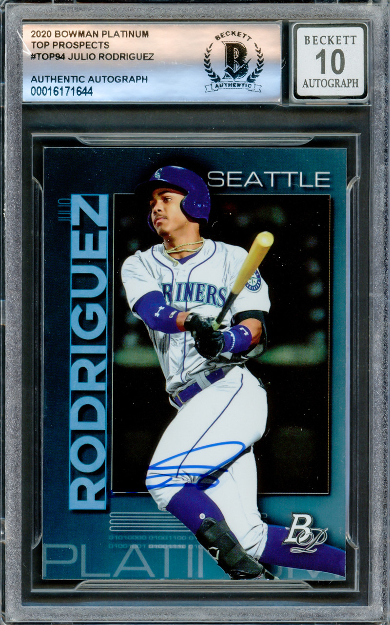 Julio Rodriguez Autographed 2020 Bowman Platinum Rookie Card