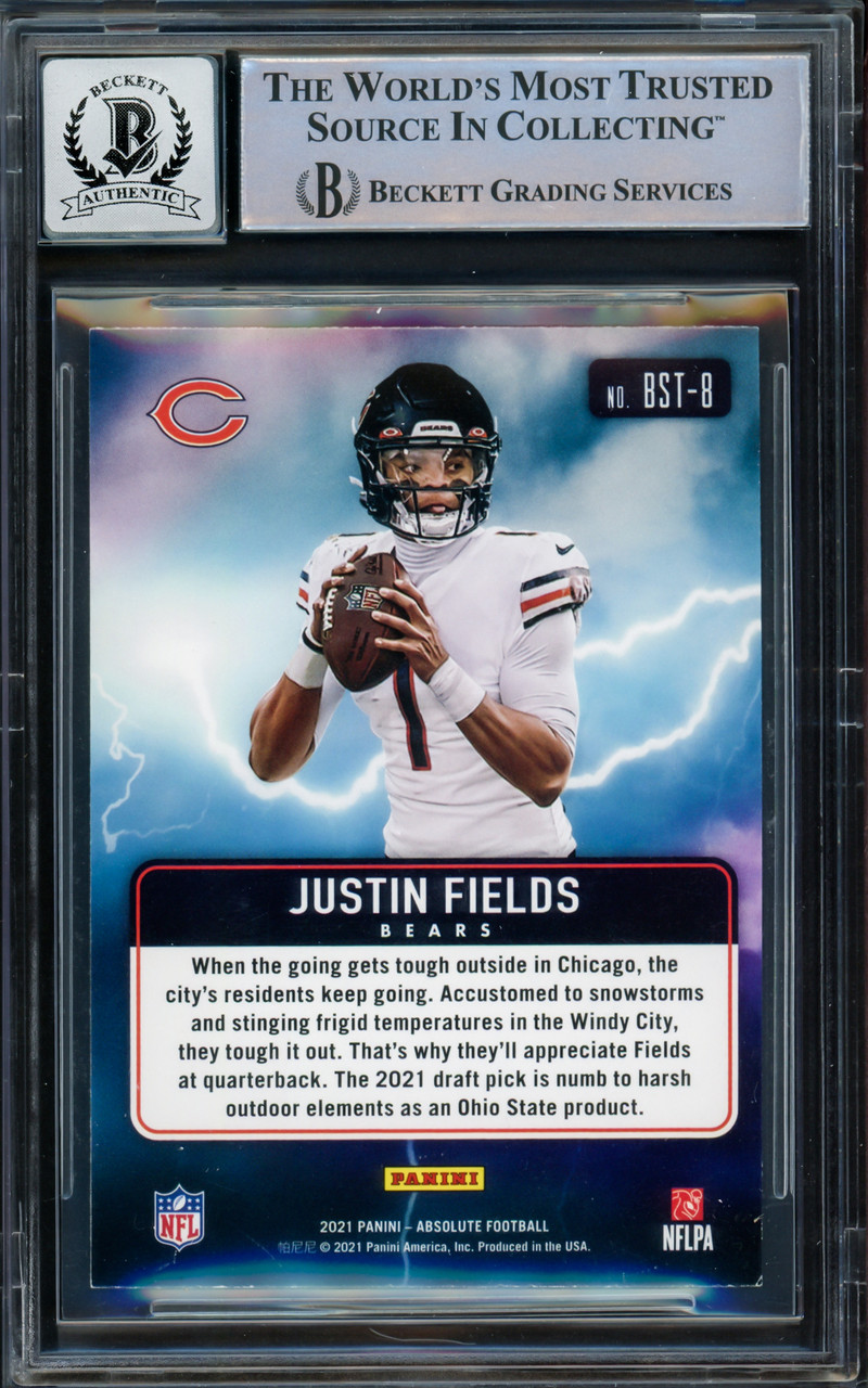 Justin Fields Autographed 2021 Absolute Rookie Card #BST-8 Chicago
