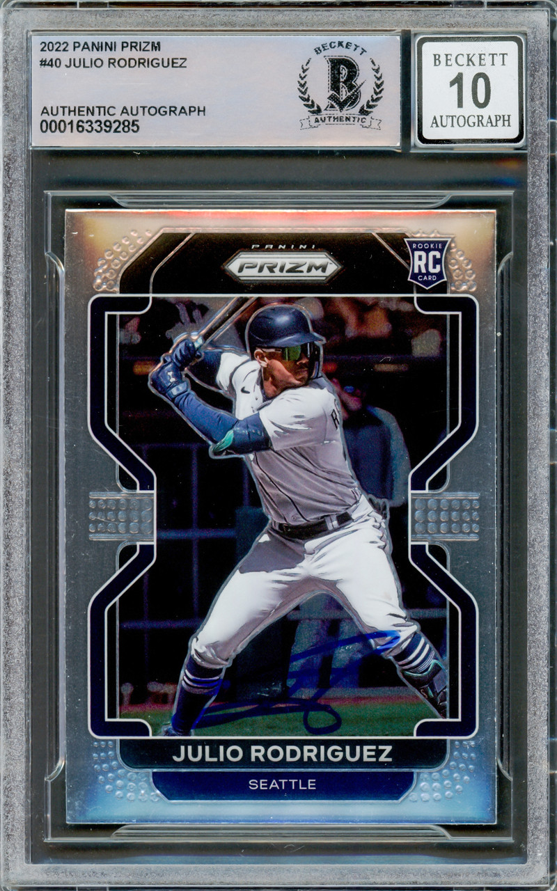 Julio Rodriguez Autographed 2022 Panini Prizm Rookie Card #40 Seattle  Mariners Auto Grade Gem Mint 10 Beckett BAS #16339285